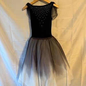 Weissmans Black Ombre Tulle Dance Dress Small Adult, Ballet